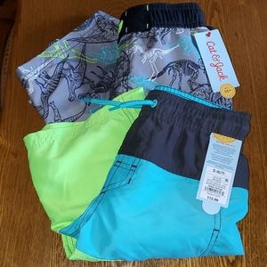 Two pair boys cat and Jack swim trunks